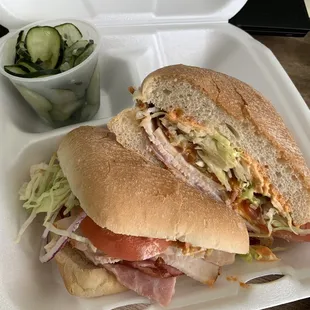 Nashotah Sunset sandwich with a side of Cucumber Salad