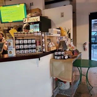 a small table and chairs