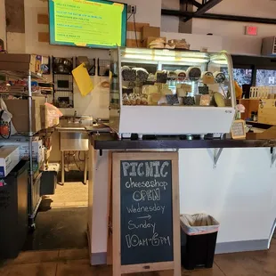 a chalk board with a menu on it