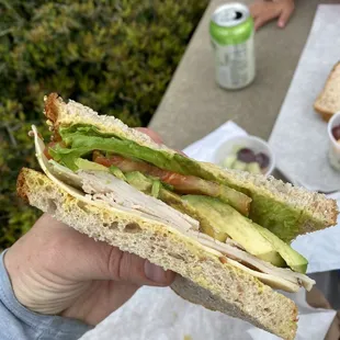 Turkey and cheese with avocado