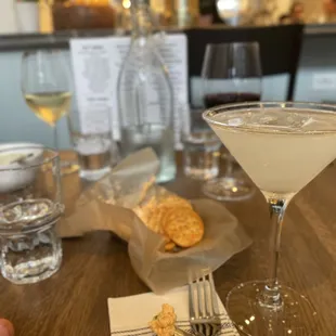 Simple Daiquiri (not on menu but well made) and delicious Pimento Cheese Snack
