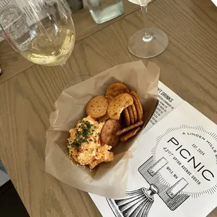Pimento Cheese Spread and crackers
