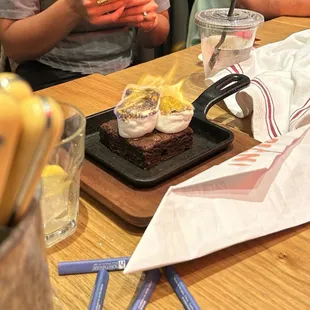 S'mores dessert, it was supposed to include graham crackers but none were included due to being out of stock