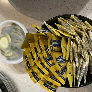 Mayo Mustard Pickles on side