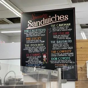 Specialty Sandwich menu at Picnicky&apos;s Sandwich Shop in Vallejo.