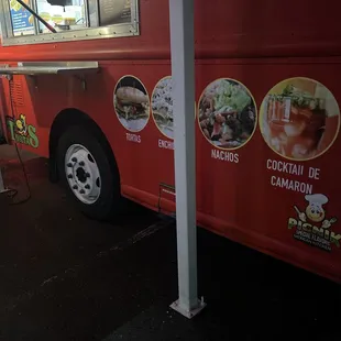 a red food truck