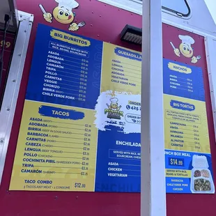 menu