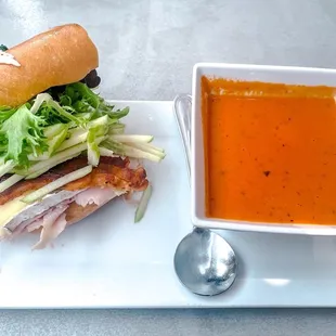 the orchard sandwich and tomato soup
