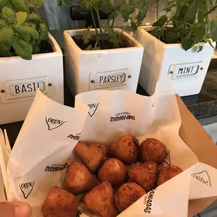 Coxinha- chicken croquettes with chicken, cheese, &amp; potato