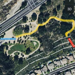 Pathway from parking lot to the stairs (stairs have 160+ steps)