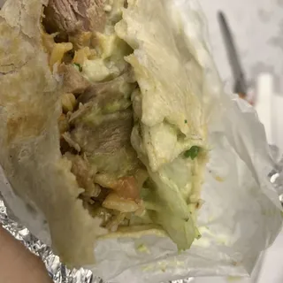 beans, rice and cheese burrito.