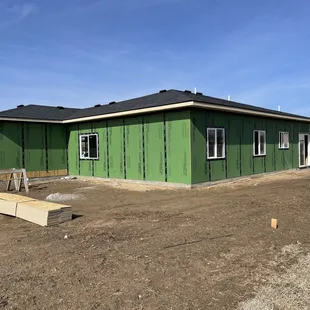 a green house under construction