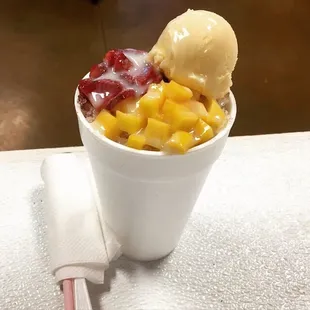 Raspados combinados, mango y fresa!