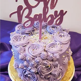Rosette baby shower cake