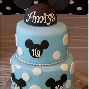 Mickey inspired sweet 16 cake