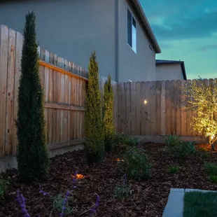 Well Lights + Up Lights . North Fresno area . Full landscape .