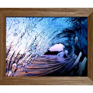 Colorfuse metal print with distressed wood frame