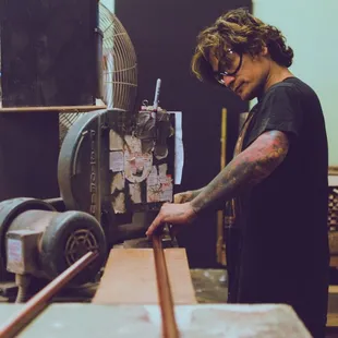 Frame cutting at Pictures Plus' headquarters