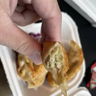 Pork potstickers, inside