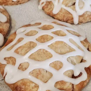 Hand Pies! Freshly baked with a lemon icing. One of our best sellers! Available in Apple, Cherry, Pineapple and Michigan 4-Berry