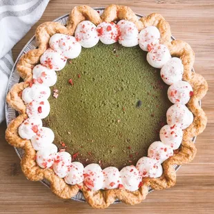 Strawberry Matcha Boba Pie