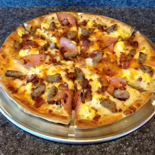 Country breakfast pizza.