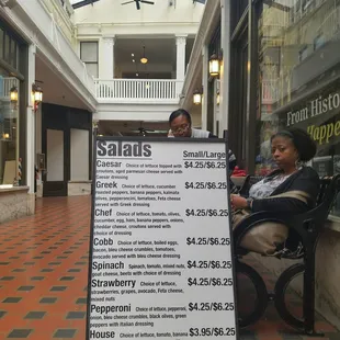 Deals posted outside