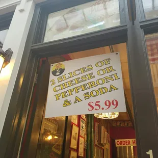 Deals posted outside