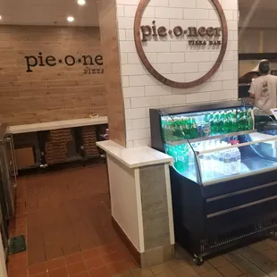 ows the kitchen and counter area