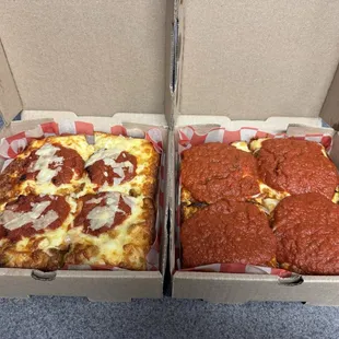 Chicken parm pizza and BYO pizza