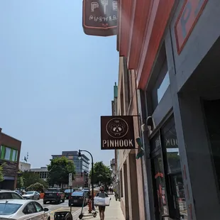 a view of a street in a small town