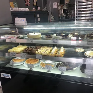 Front counter cheese cakes and some pies