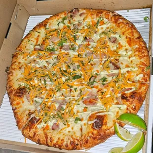 Take Banh Mi - Garlic oil, mozzarella, house pork tenderloin, pickled cucumber and carrot, fresh cilantro, herb mayo, sriracha, lime
