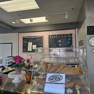 a view of a bakery counter