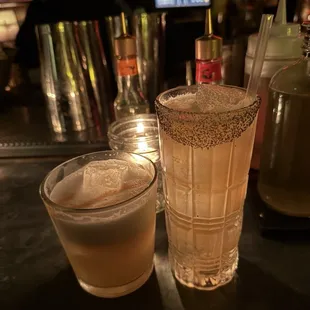 Green Tea Whiskey Sour and Perfect Paloma