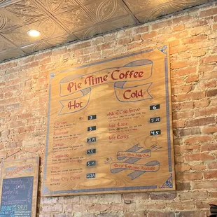 Coffee menu/ drinks
