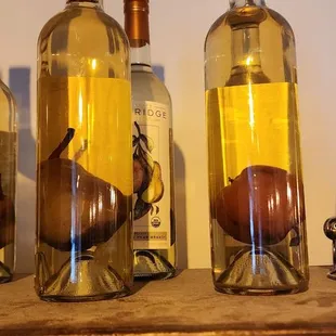 Brandy distilled on a pear vine