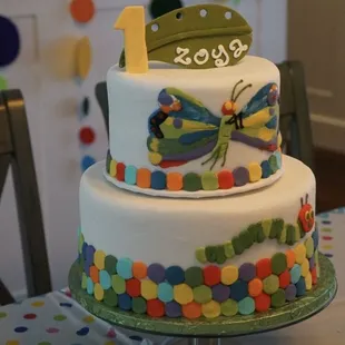 The Very Hungry Caterpillar cake for my daughter's first birthday