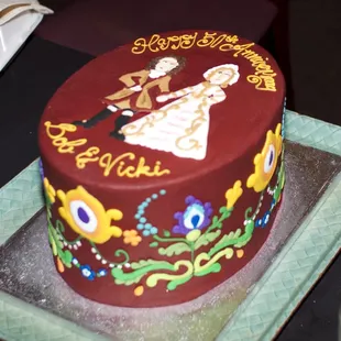 a bride and groom on it