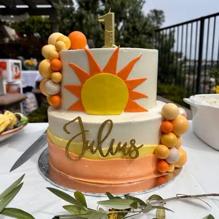 Two tier cake for our little sunshine