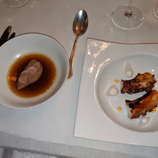 Poached Foi Gras/Grilled Octopus