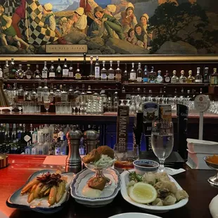 Braised carrots, Quail scotch egg and calamari