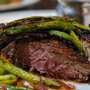 Medium NY Strip Steak (veggies too greasy)