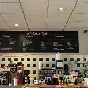 Interior menu and bar