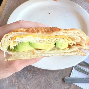 Croissant'wich w/ Egg, Cheese, and Avocado