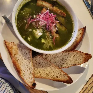 Great green pozole. Yum