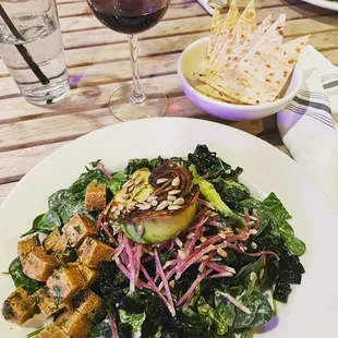 Salad and wine!!!
