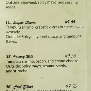 a menu for a restaurant