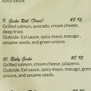 a menu for a restaurant