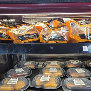 Some of their hot foods. Rotisserie chicken is about $14